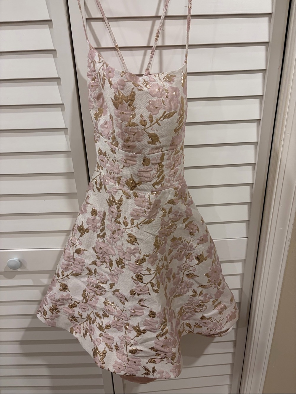 B. Darlin Pink and Gold Floral Party Dress